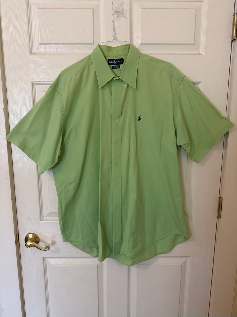 Vintage Ralph Lauren Blake Lime Green Short Sleeve Button Down Shirt L